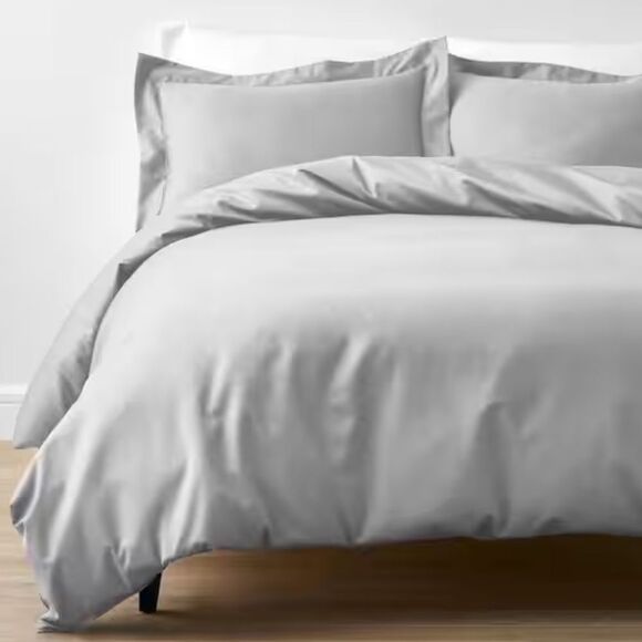 New Lot x4 Euro Shams, Company Store Legends Hotel 100% Supima Cotton Light Gray - Picture 6 of 8